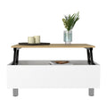 Lift Top Coffee Annapolis, Storage Compartment, White Light Oak Finish White Light Oak Particle Board