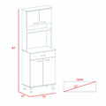 Pantry Piacenza,Two Double Door Cabinet, White Finish White Particle Board