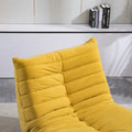 Swivel And Rocking Velvet Recliner, Reclining Chair With Adjustable Footrest And Side Pocket Yellow Velvet