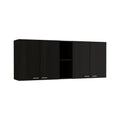 Wall Cabinet Ontario, Double Door, Black Wengue Finish Black Particle Board