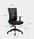 Office Chair Armin, Nylon Base Black, Fixed Armrest, Black Wengue Smoke Finish Black Particle Board