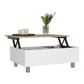 Lift Top Coffee Annapolis, Storage Compartment, White Light Oak Finish White Light Oak Particle Board
