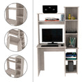 Desk Logan, Five Cubbies, Light Gray Finish Light Gray Particle Board