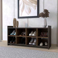 Shoe Rack Augusta, Eight Shoe Capacity, Espresso Mahogany Finish Espresso Particle Board