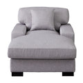 Modern Mid Century Indoor Oversized Chaise Lounger Comfort Sleeper Sofa With Pillow And Soild Wood Legs, Linen, Gray Gray Linen
