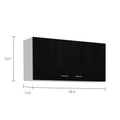 Wall Cabinet Toran, Two Shelves, Double Door, Black Wengue Finish Black Particle Board