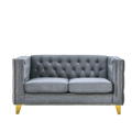 Contact Us For 3D Modeling Velvet Sofa For Living Room,Buttons Tufted Square Arm Couch, Modern Couch Upholstered Button And Metal Legs, Sofa Couch For Bedroom, Grey Velvet 2S Gray Foam Velvet