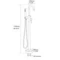 Freestanding Bathtub Faucet With Hand Shower Matte Black Metal