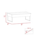 Lift Top Coffee Table Wuzz, Two Legs, Two Shelves, Carbon Espresso Black Wengue Finish Espresso Particle Board