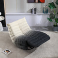 Swivel And Rocking Velvet Recliner, Reclining Chair With Adjustable Footrest And Side Pocket White Black Velvet