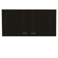 Wall Cabinet Toran, Two Shelves, Double Door, Black Wengue Finish Black Particle Board