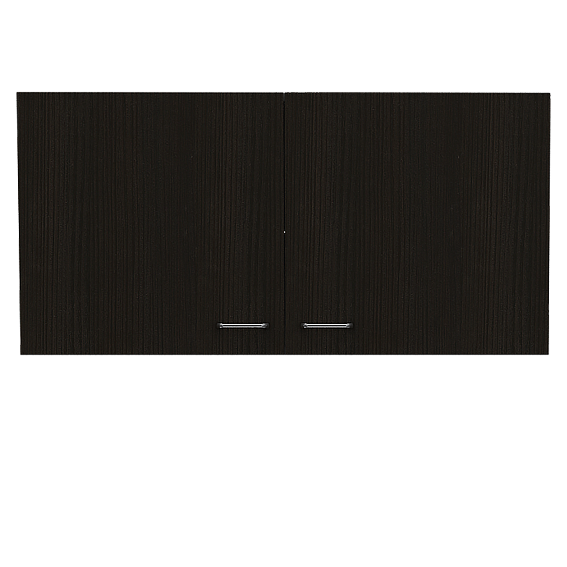 Wall Cabinet Toran, Two Shelves, Double Door, Black Wengue Finish Black Particle Board