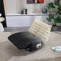 Swivel And Rocking Velvet Recliner, Reclining Chair With Adjustable Footrest And Side Pocket White Black Velvet