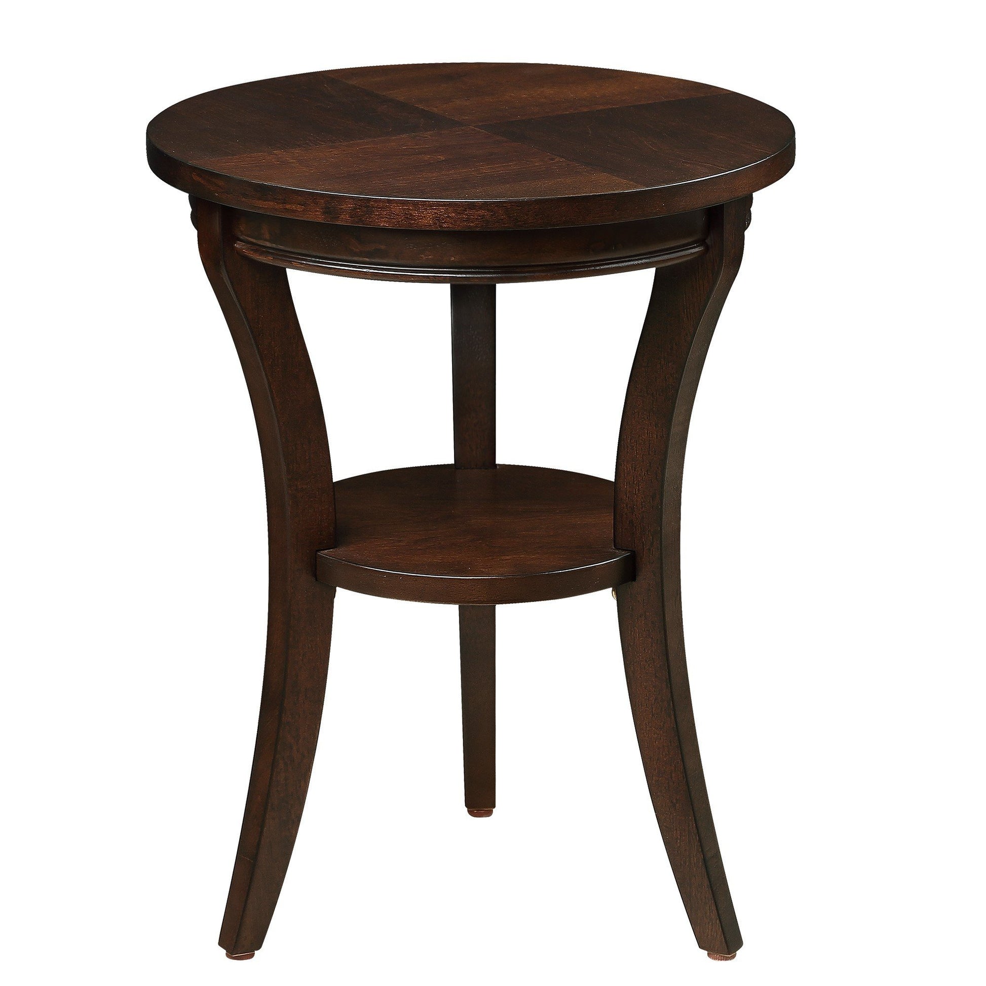 16'' Wood Round End Table, Side Table W Open Shelf, Small Sofa Side Table For Small Space, Multipurpose Accent Table For Bedroom Living Room Home Nightstand Espresso Espresso Solid Wood Mdf