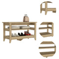 Storage Bench Susho, Upper And Lower Shelf, Light Oak Finish Light Oak Particle Board