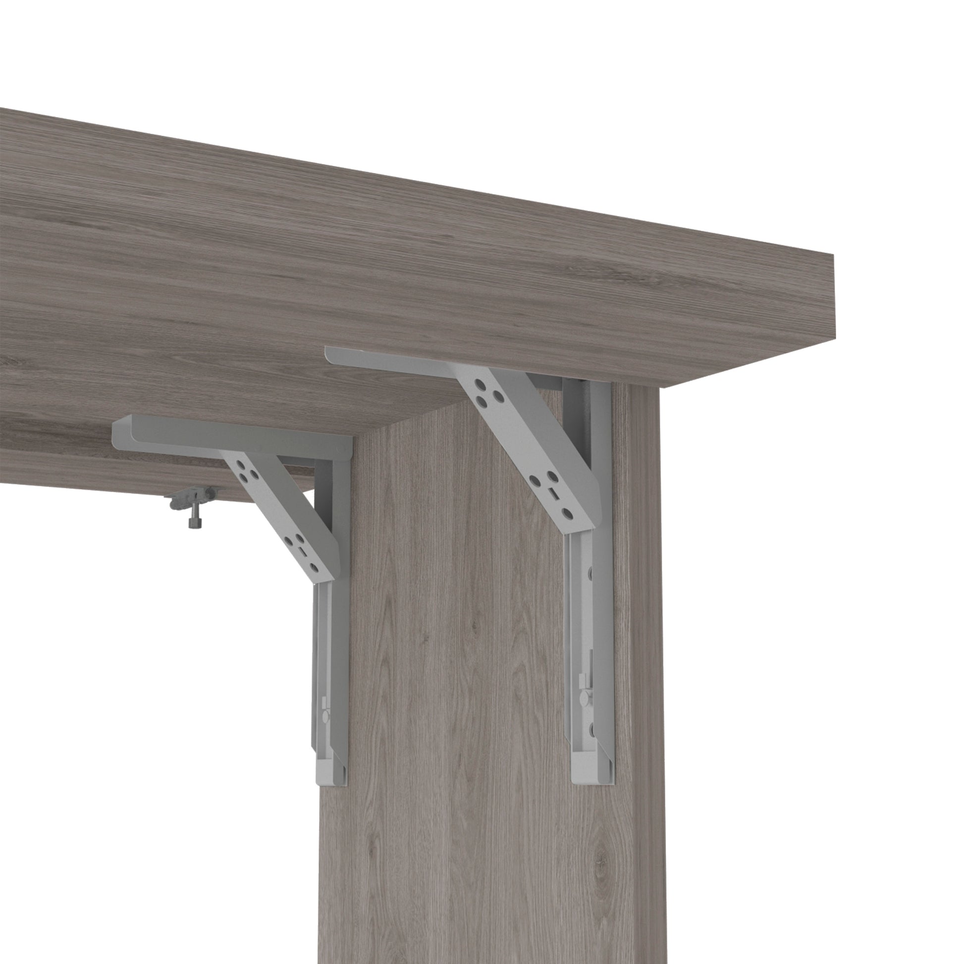 Foldable Table Tacoma, Seven Interior Shelves, Light Gray Finish Light Gray Particle Board
