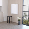 Foldable Table Tacoma, Seven Interior Shelves, White Finish White Particle Board