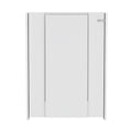 Foldable Table Tacoma, Seven Interior Shelves, White Finish White Particle Board