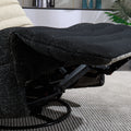 Swivel And Rocking Velvet Recliner, Reclining Chair With Adjustable Footrest And Side Pocket White Black Velvet