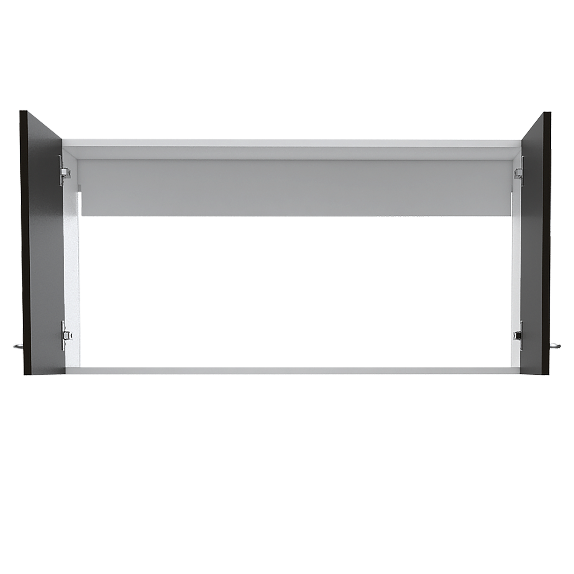 Wall Cabinet Toran, Two Shelves, Double Door, Black Wengue Finish Black Particle Board