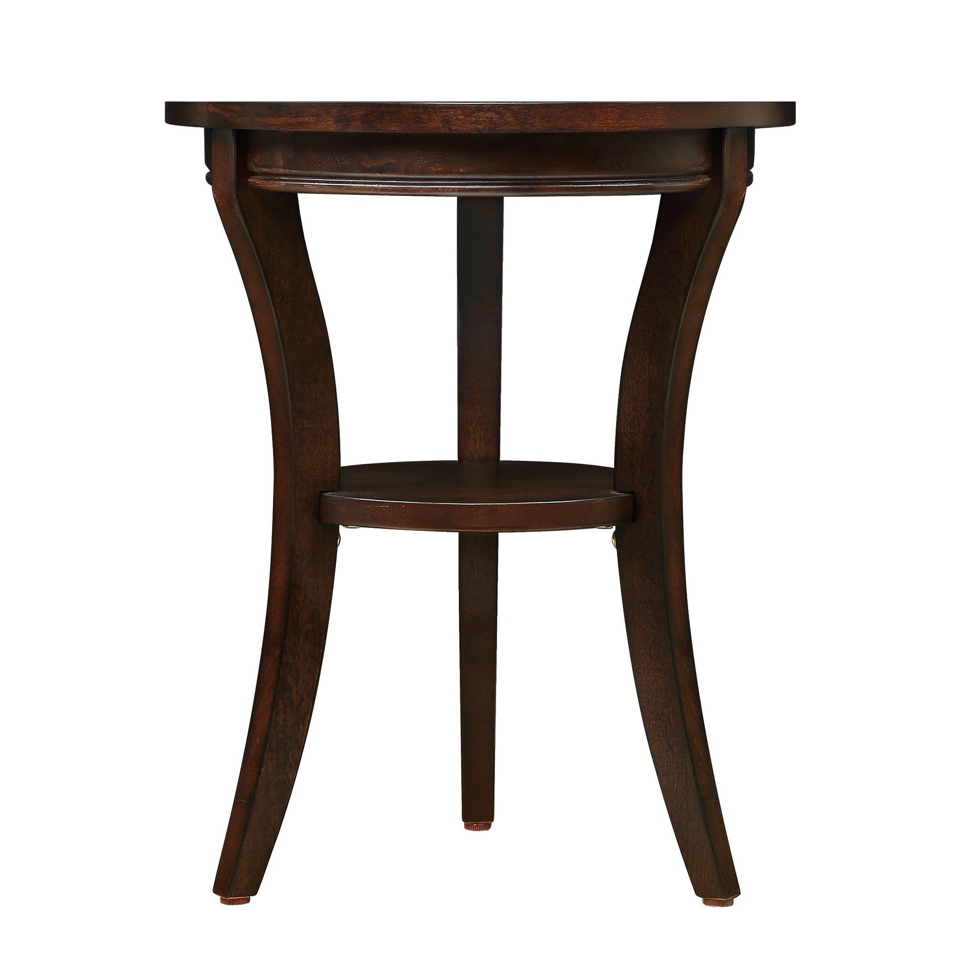 16'' Wood Round End Table, Side Table W Open Shelf, Small Sofa Side Table For Small Space, Multipurpose Accent Table For Bedroom Living Room Home Nightstand Espresso Espresso Solid Wood Mdf