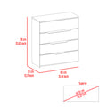 Dresser Oboe, Superior Top, Four Drawers, Black Wengue Light Oak Finish Light Oak Particle Board