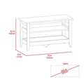 Storage Bench Susho, Upper And Lower Shelf, Light Oak Finish Light Oak Particle Board