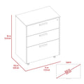 3 Drawers Storage Cabinet With Casters Lions Office, Black Wengue Finish Gray Particle Board