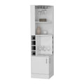 Bar Cabinet Papprika, 8 Wine Cubbies, Double Door, White Finish White Particle Board