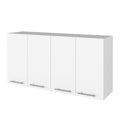 Kitchen Cabinet Durham, Four Doors, White Finish White Particle Board