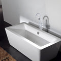 Freestanding Bathtub Faucet With Hand Shower White Metal