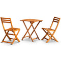 3 Piece Eucalyptus Bistro Set, Square, Natural Oil Natural Eucalyptus