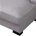 Modern Mid Century Indoor Oversized Chaise Lounger Comfort Sleeper Sofa With Pillow And Soild Wood Legs, Linen, Gray Gray Linen