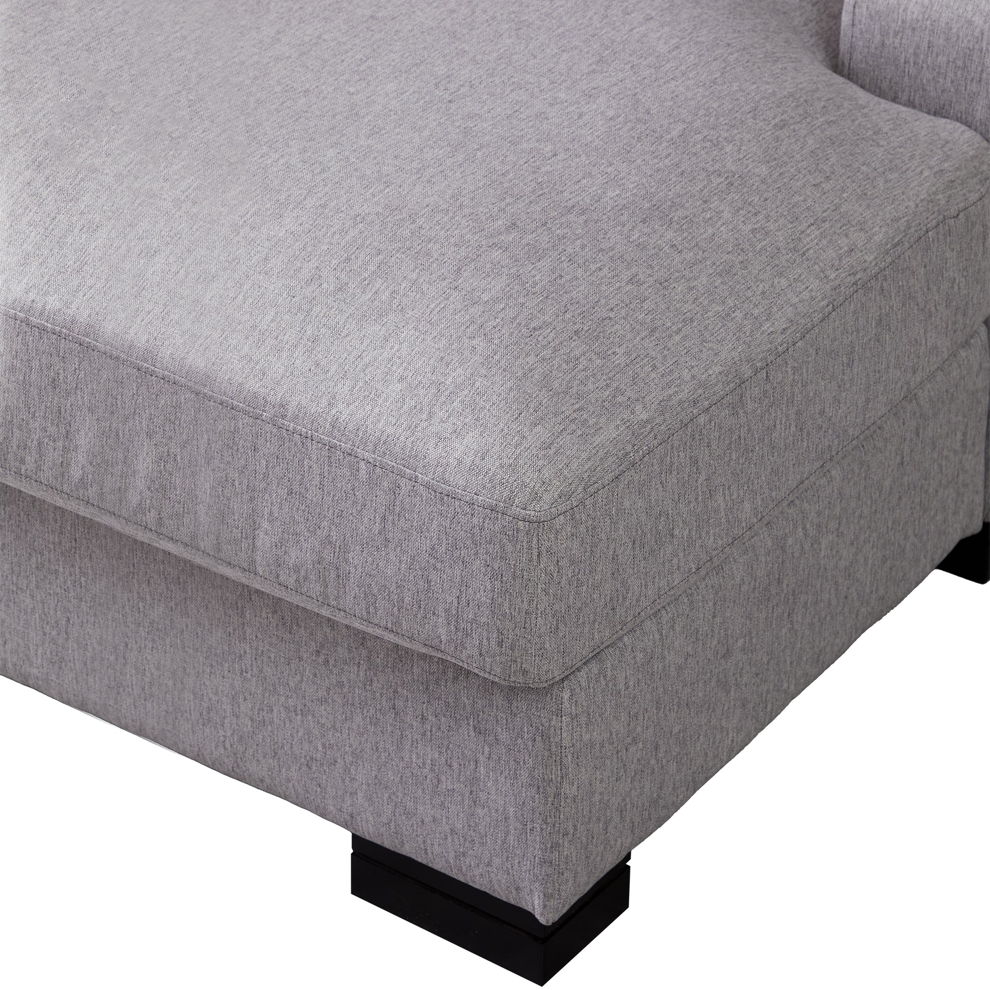 Modern Mid Century Indoor Oversized Chaise Lounger Comfort Sleeper Sofa With Pillow And Soild Wood Legs, Linen, Gray Gray Linen