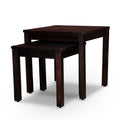 2 Piece Eucalyptus Nesting Table Set, Espresso Espresso Eucalyptus