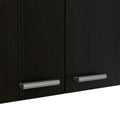 Wall Cabinet Ontario, Double Door, Black Wengue Finish Black Particle Board