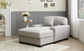 Modern Mid Century Indoor Oversized Chaise Lounger Comfort Sleeper Sofa With Pillow And Soild Wood Legs, Linen, Gray Gray Linen