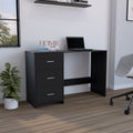 Writting Desk Riverside,Three Drawers, Black Wengue Finish Black Particle Board