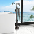 Freestanding Bathtub Faucet With Hand Shower Oil Rubbed Bronze Metal