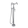 Freestanding Bathtub Faucet With Hand Shower Chrome Metal