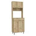 Pantry Piacenza,Two Double Door Cabinet, Light Oak Finish Light Oak Particle Board