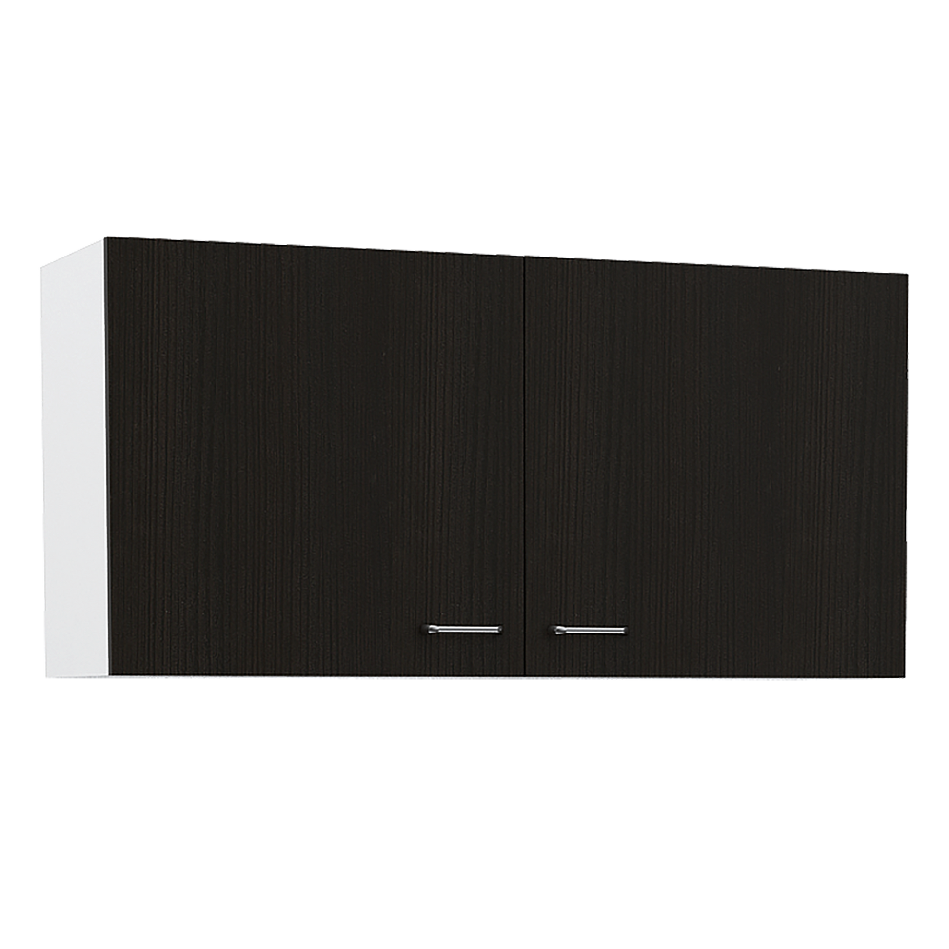 Wall Cabinet Toran, Two Shelves, Double Door, Black Wengue Finish Black Particle Board