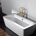 Freestanding Bathtub Faucet With Hand Shower Brushed Gold Metal