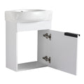 Soft Close Doors Bathroom Vanity With Sink,16 Inch For Small Bathroom Gloss White 1 Bathroom Wall Mounted Plywood