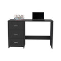 Writting Desk Riverside,Three Drawers, Black Wengue Finish Black Particle Board