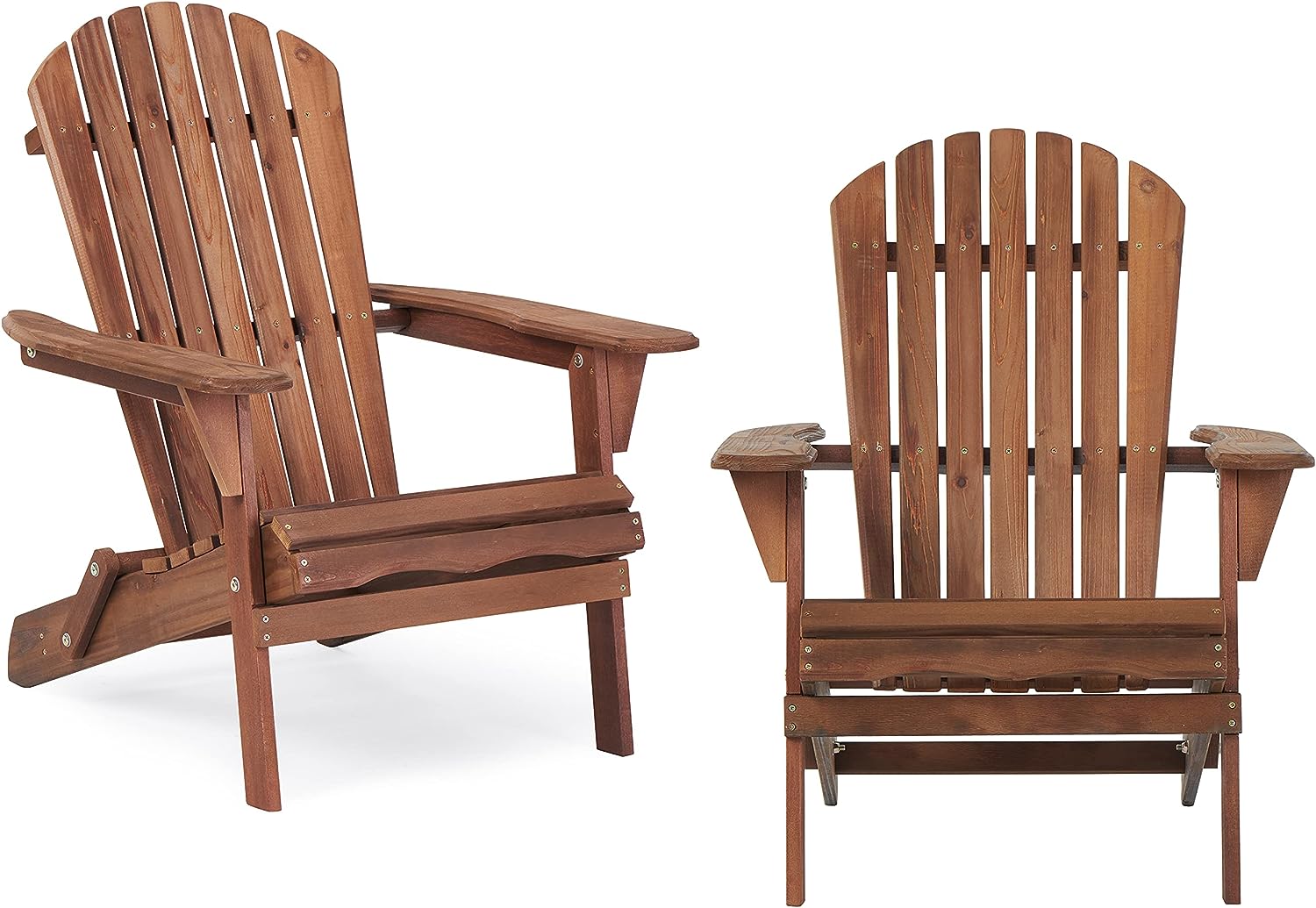 Wooden Outdoor Folding Adirondack Chair Set Of 2 Wood Lounge Patio Chair For Garden,Garden, Lawn, Backyard, Deck, Pool Side, Fire Pit,Half Assembled Natural & Light Brown Wood Solid Wood