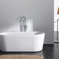 Freestanding Bathtub Faucet With Hand Shower Chrome Metal