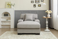 Modern Mid Century Indoor Oversized Chaise Lounger Comfort Sleeper Sofa With Pillow And Soild Wood Legs, Linen, Gray Gray Linen