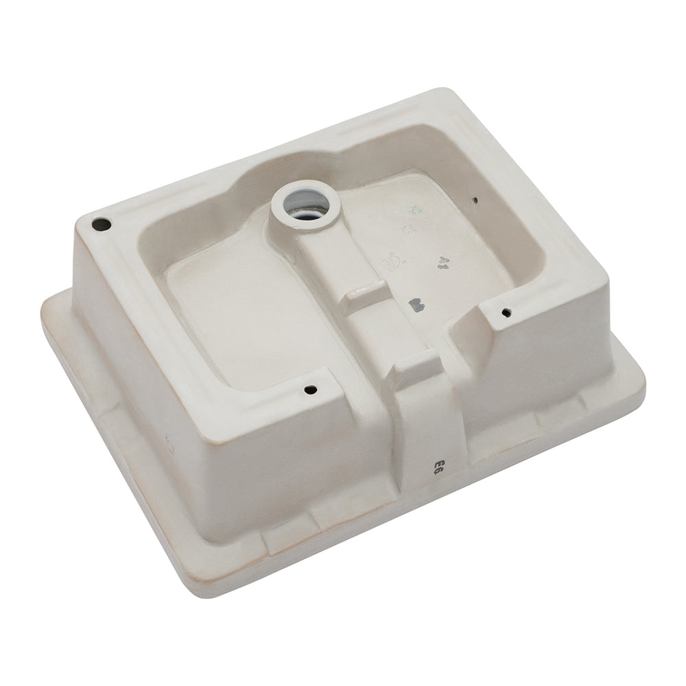 20"X15.5" White Ceramic Rectangular Undermount Bathroom Sink With Overflow White Ceramic