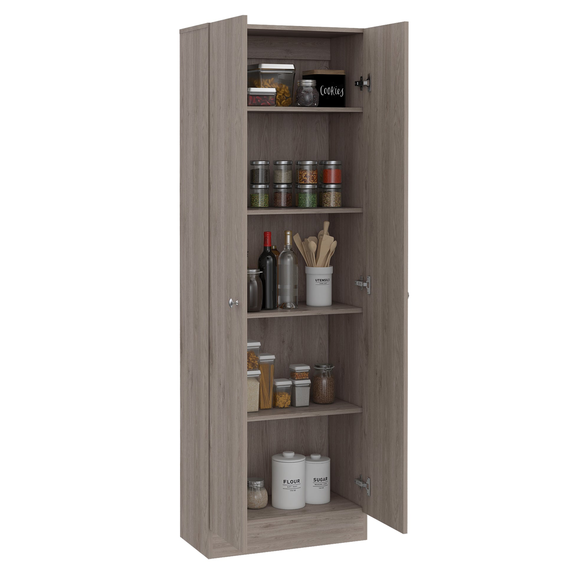 Storage Cabinet Pipestone, Double Door, Light Gray Finish Light Gray Particle Board